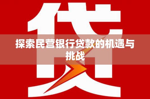 嵊州探索民营银行贷款的机遇与挑战