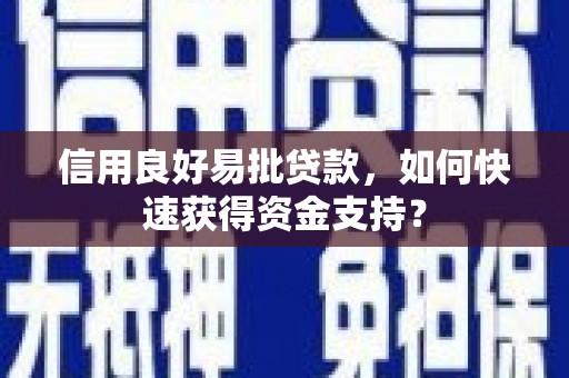 嵊州信用良好易批贷款，如何快速获得资金支持？