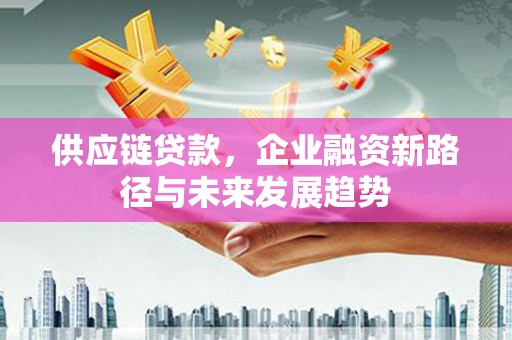 嵊州供应链贷款，企业融资新路径与未来发展趋势