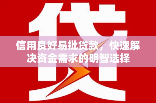 嵊州信用良好易批贷款，快速解决资金需求的明智选择
