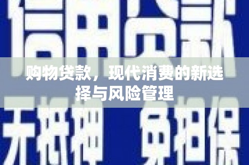 嵊州购物贷款，现代消费的新选择与风险管理