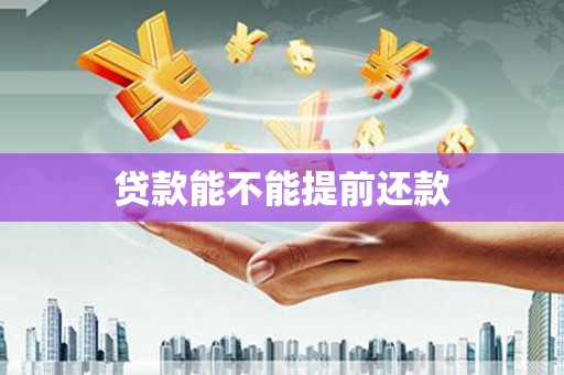 嵊州贷款能不能提前还款