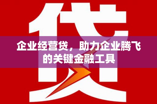 嵊州企业经营贷，助力企业腾飞的关键金融工具