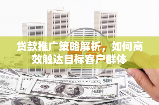 嵊州贷款推广策略解析，如何高效触达目标客户群体