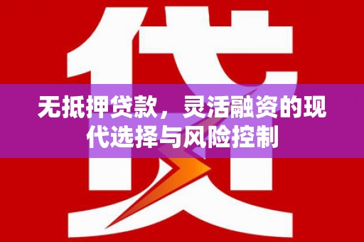 嵊州无抵押贷款，灵活融资的现代选择与风险控制