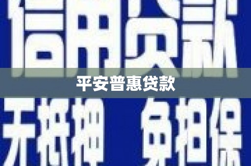 嵊州平安普惠贷款