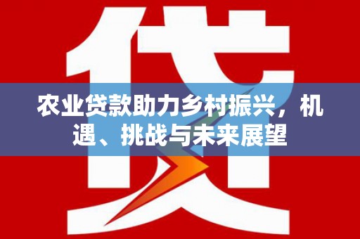 嵊州农业贷款助力乡村振兴，机遇、挑战与未来展望