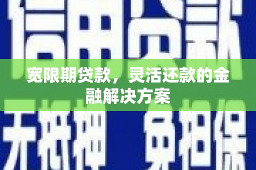 嵊州宽限期贷款，灵活还款的金融解决方案