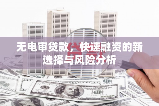 嵊州无电审贷款，快速融资的新选择与风险分析