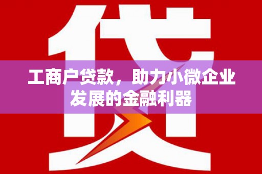 嵊州工商户贷款，助力小微企业发展的金融利器