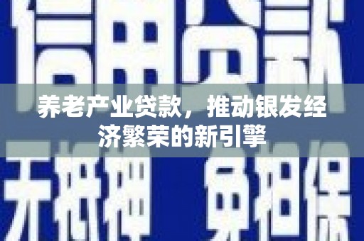 嵊州养老产业贷款，推动银发经济繁荣的新引擎