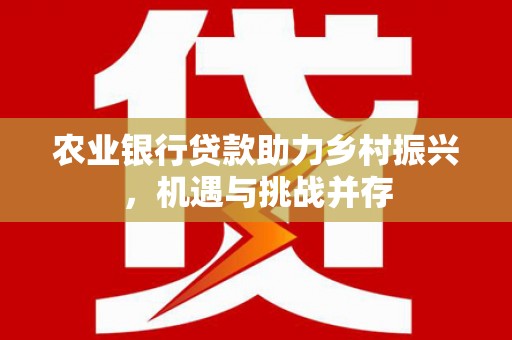 嵊州农业银行贷款助力乡村振兴，机遇与挑战并存