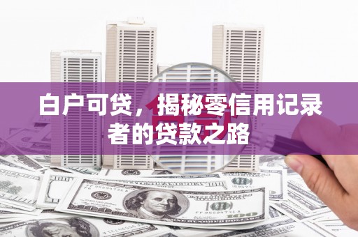 嵊州白户可贷，揭秘零信用记录者的贷款之路