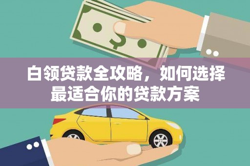 嵊州白领贷款全攻略，如何选择最适合你的贷款方案